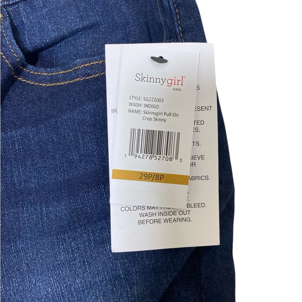 Skinnygirl The Skinny Mid Rise Dark Indigo Wash Cropped Jeans Women’s Petite - Picture 9 of 9